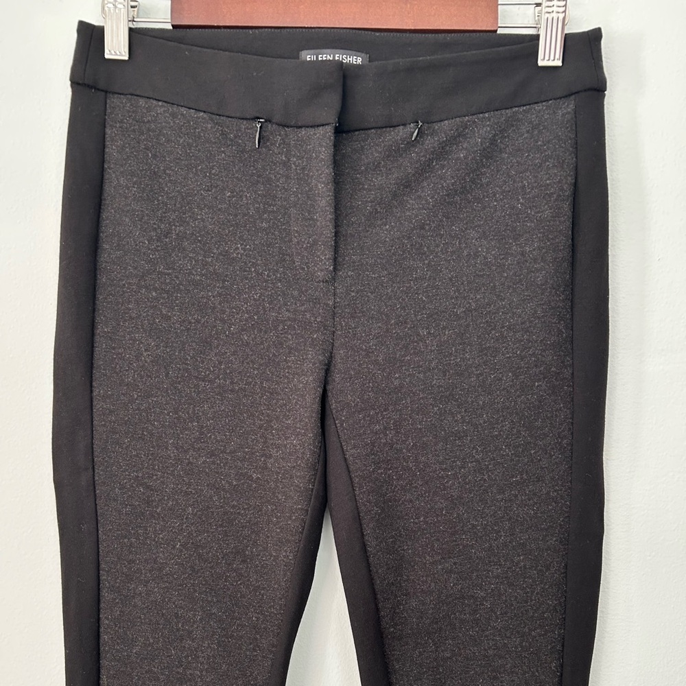 Eileen Fisher XS women's black contrasting panel skinny legging pants‎